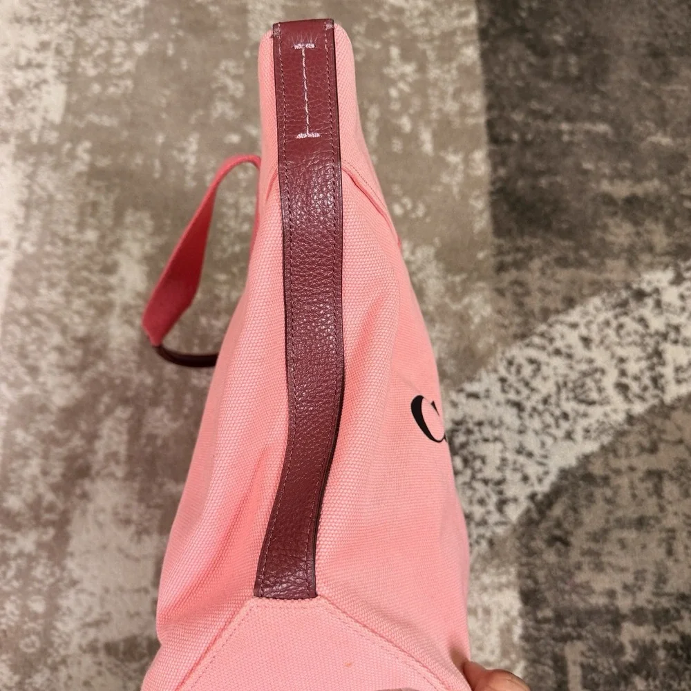 Coach Tote Bag‎ Women's Pink Canvas Snap Double Handle Spacious